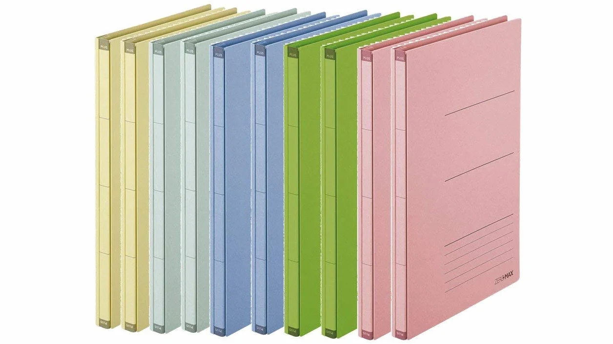 PLUS Japan, Zero Max Cartella Salvaspazio Colori Misti, Pacco da 10 (1x 10 Cartelle)