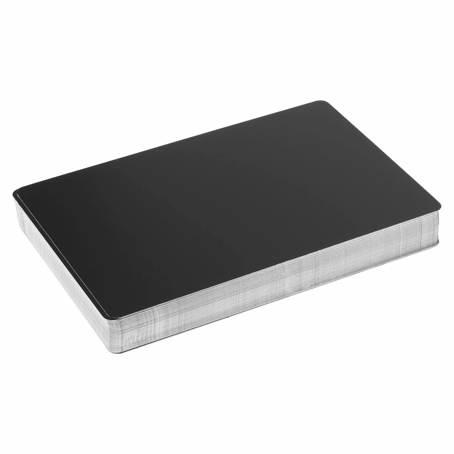 Biglietti da visita in metallo alluminio nero 86 x 54 mm 0,45 mm incisione laser