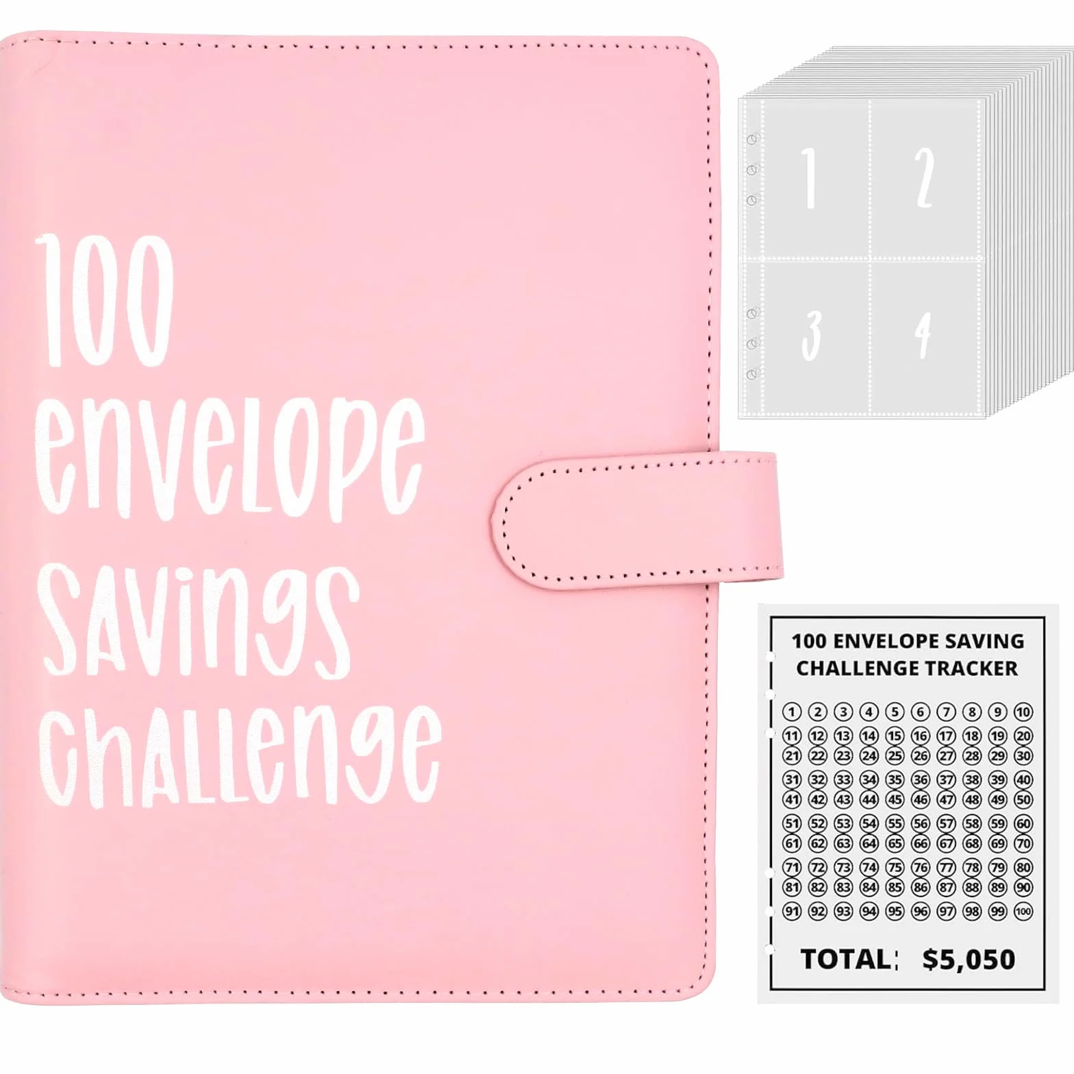 Bilancio Planner Tedesco A5 con Buste, Sfida Risparmio 5050 €, Envelope Saving Challenge