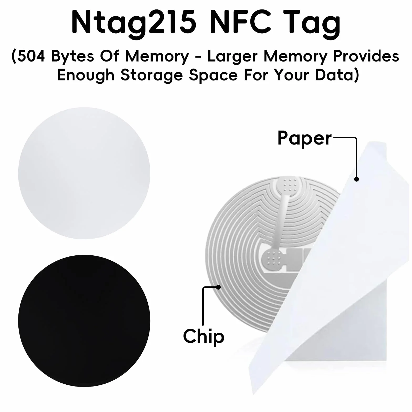 NFC Tag Ntag215 25 Pezzi Adesivi Riscrivibili 504 Byte 25 Mm Compatibili Smartphone NFC