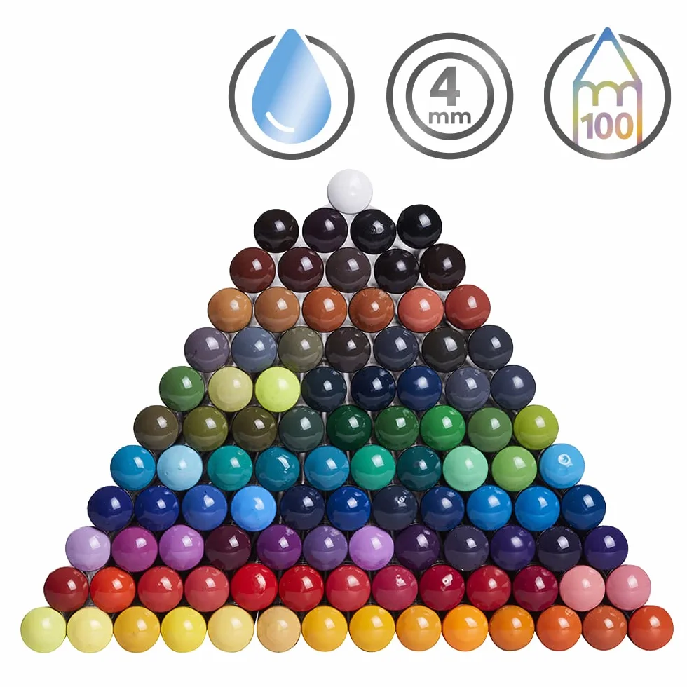 Derwent Inktense Scatola in Metallo da 100 Matite Acquerellabili Permanenti con Anima da 4 mm, Solubili in Acqua, Adatte per Colorare e Dipingere, 2306130