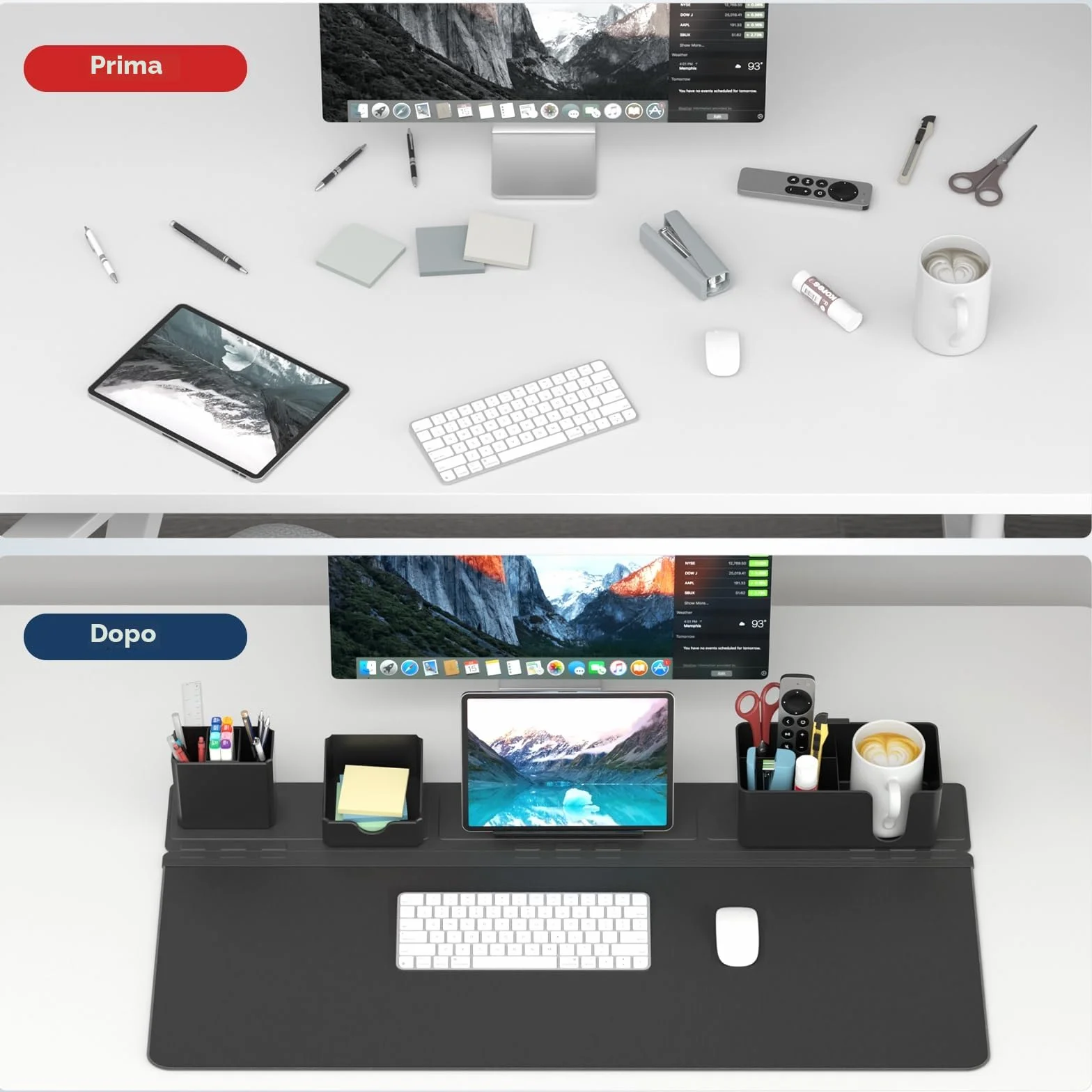 KDD Sottomano Scrivania Set Organizer Magnetici Tappetino Mouse Grande Supporto Telefono Portabicchieri Portapenne Contenitore Portacarte Gaming Ufficio Casa