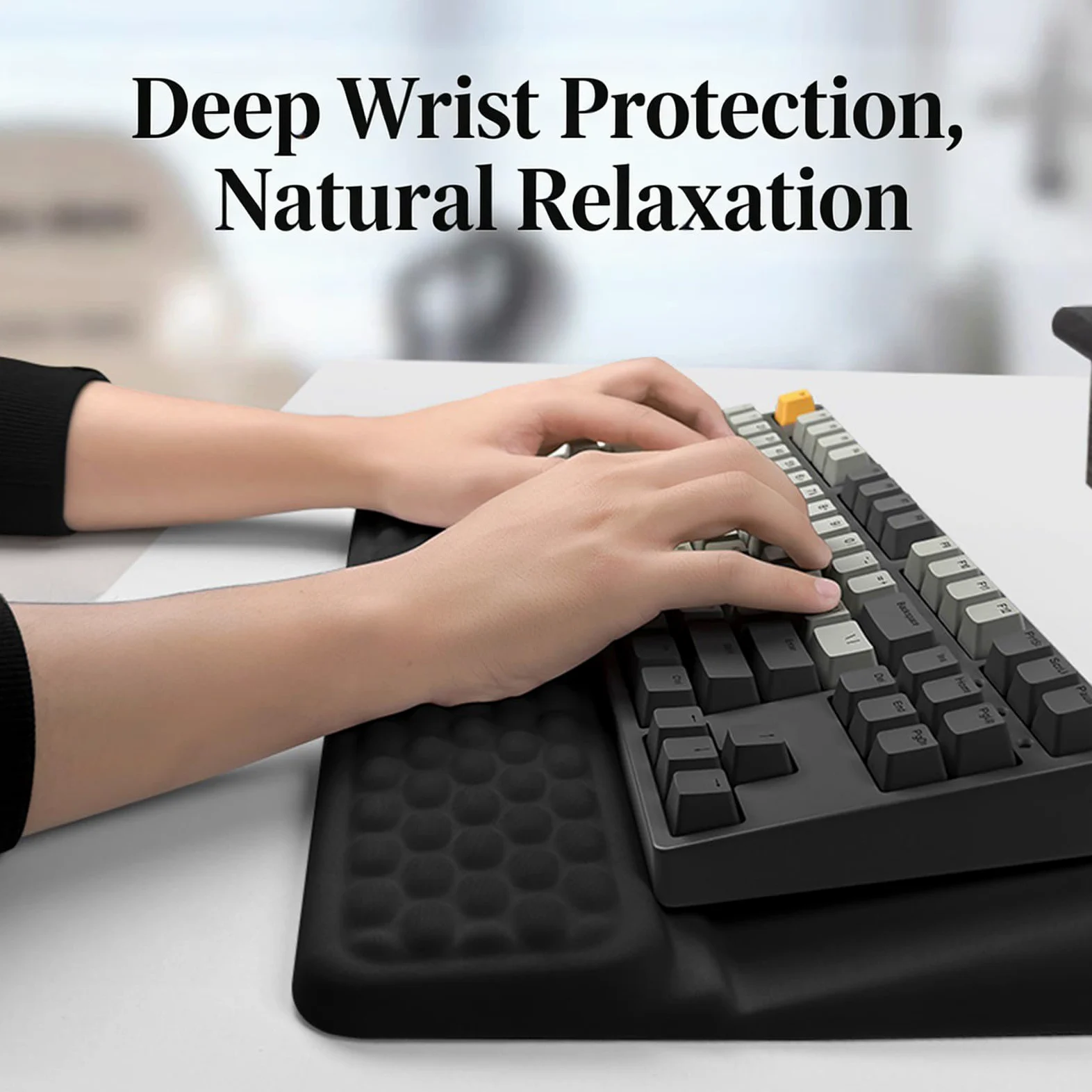 Pad Tastiera Ergonomica Poggiapolsi Digitazione Protettiva Relax Polso Memory Foam Pad Computer Riposo