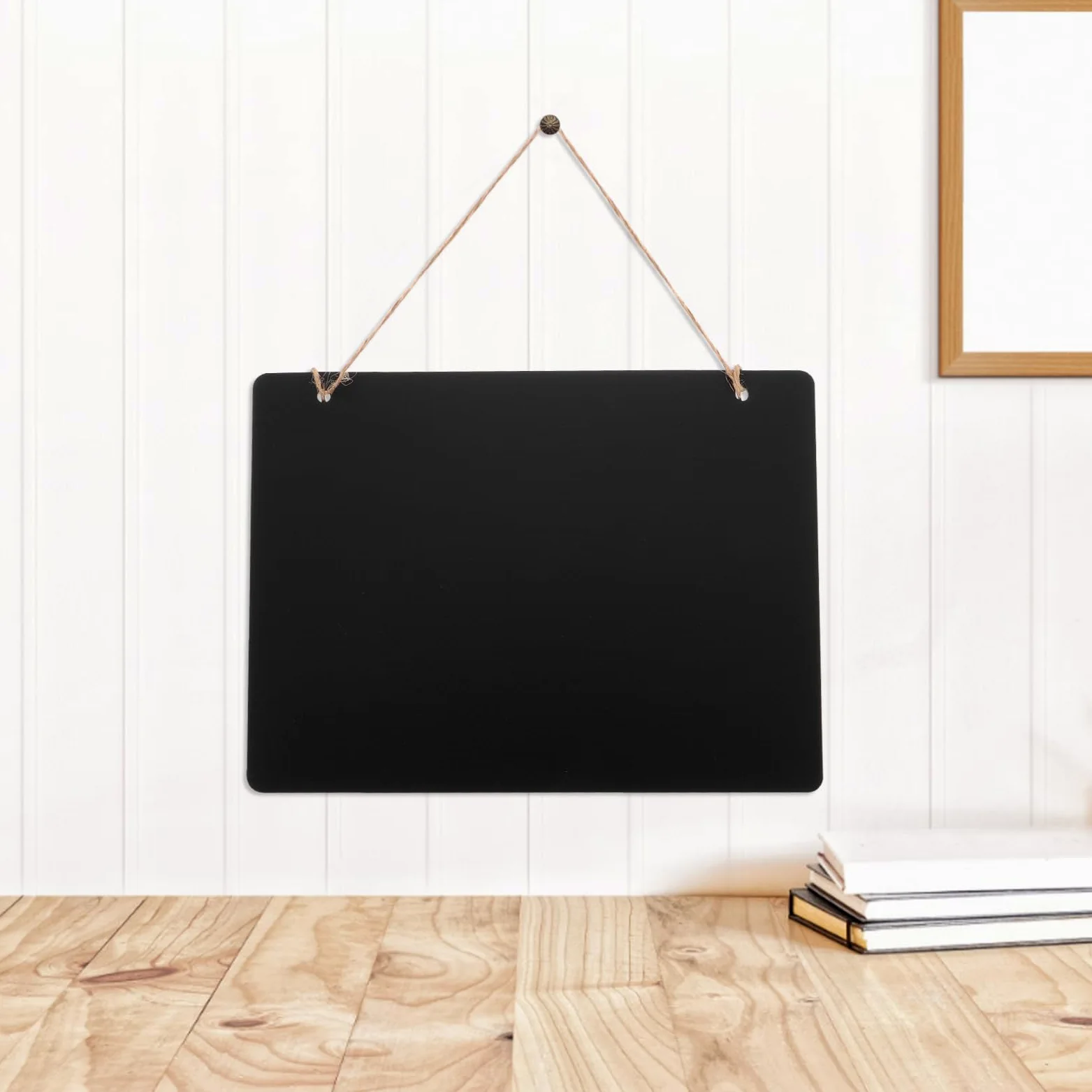 DOITOOL Cartelli Da Appendere Alla Lavagna 6 Lavagne Rettangolari In Legno Con Corda Lavagna Reversibile Bifacciale Per Ristoranti Bar Matrimoni E Decorazioni Per La Casa Bacheca