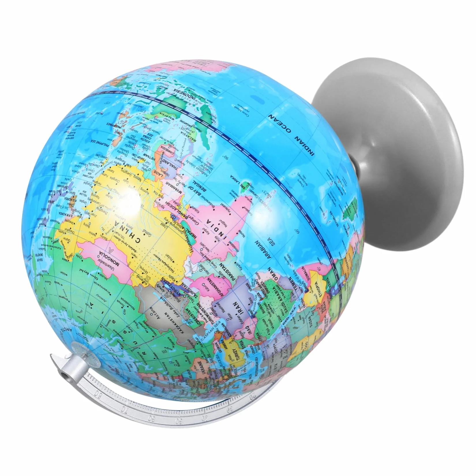 Didiseaon Mini Globe Didattico Interattivo per Bambini 4-12 Anni, Mappamondo 20 CM in Ferro Base Stabile, Globo Educativo per Studenti a Casa e Scuola