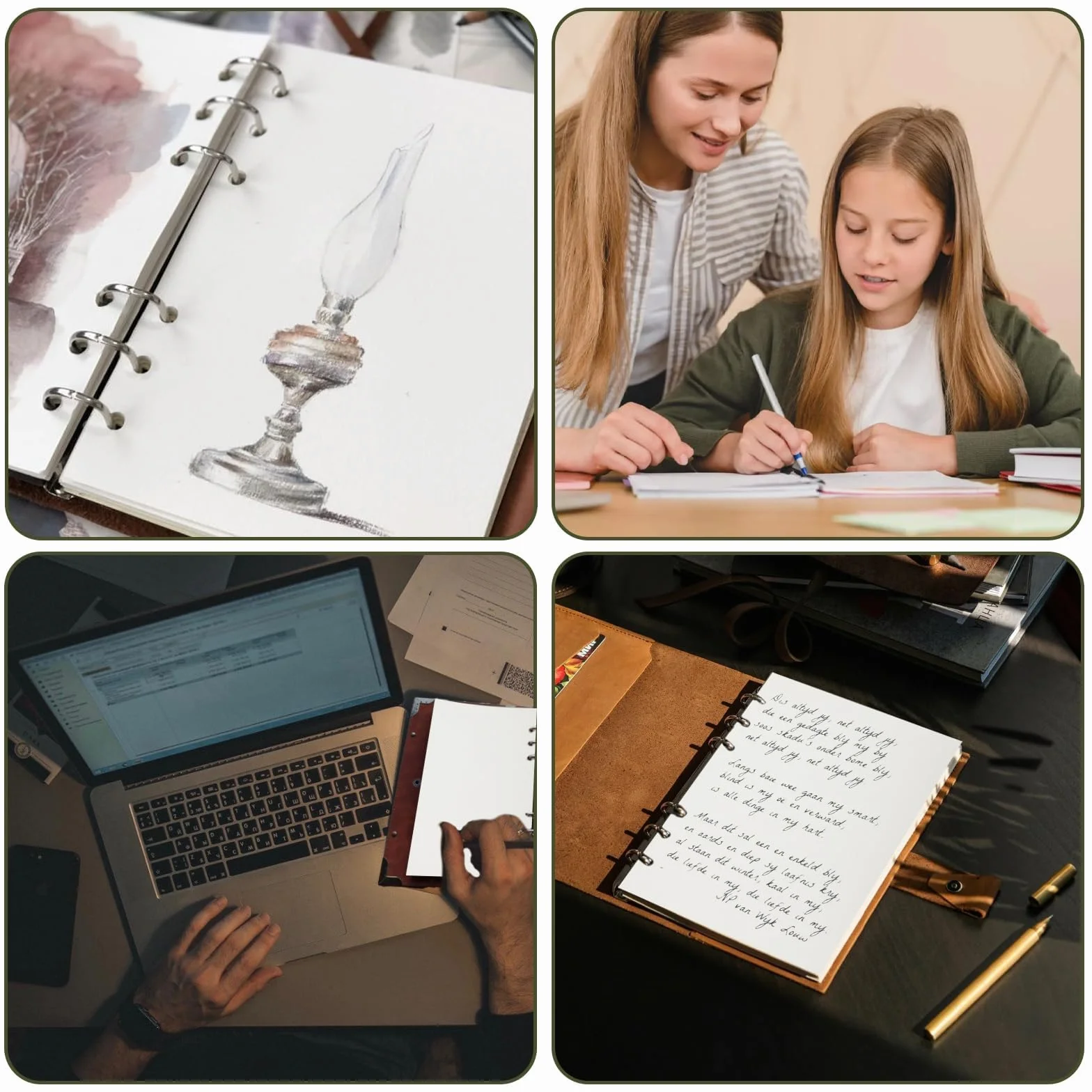 Carta di ricarica A6 punteggiata 6 fori per raccoglitore ad anelli bullet journal SWTYExt