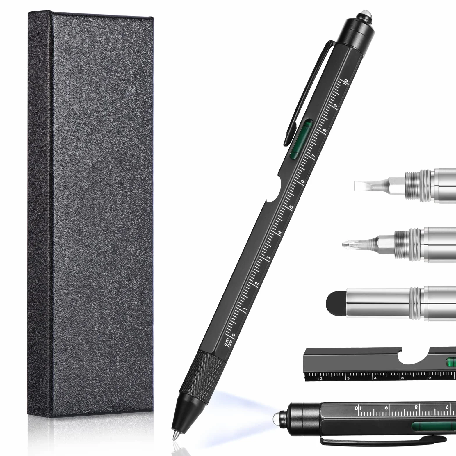Vinabo 9 in 1 Penna Multifunzione Regalo Uomo Natale Gadget Tecnologici per Lui