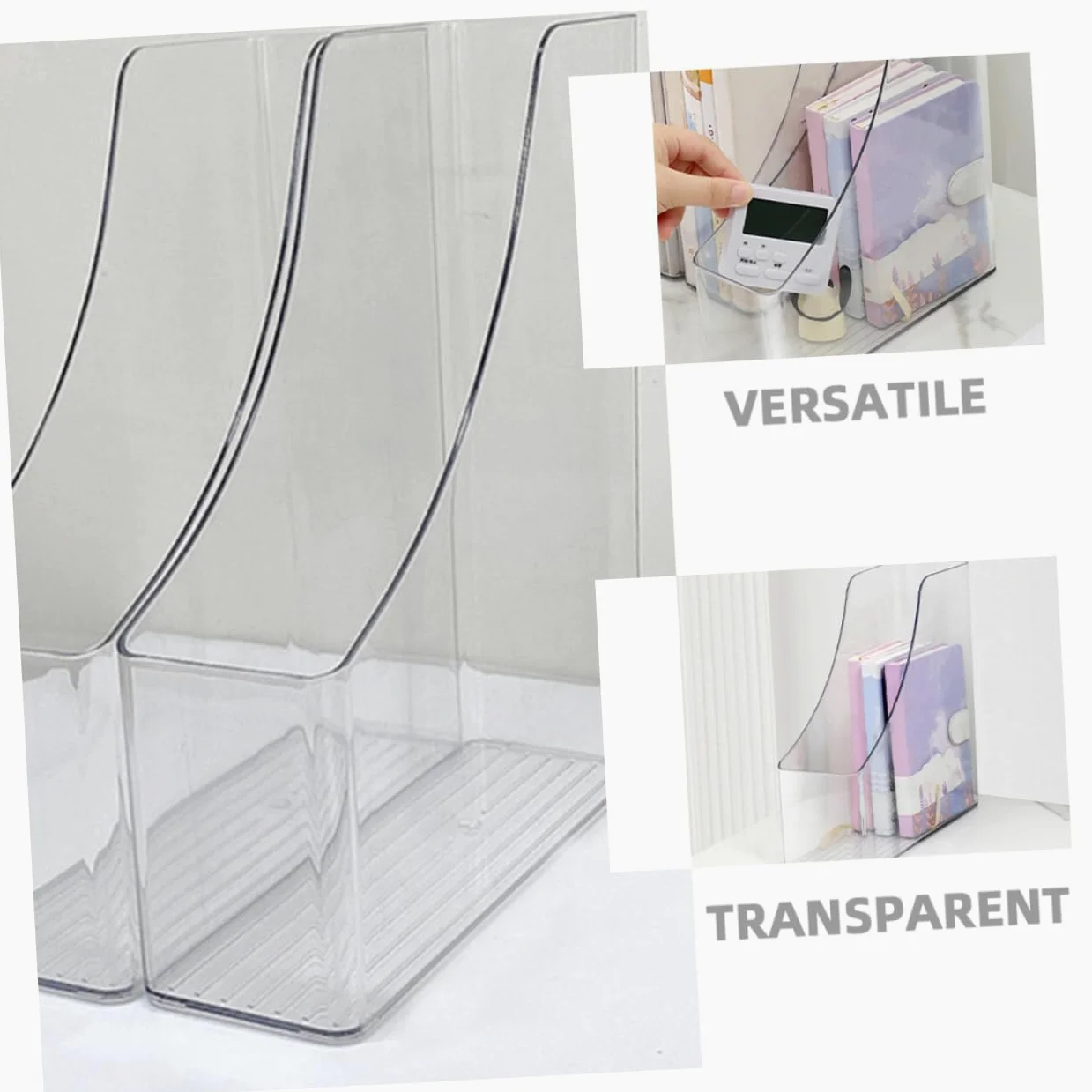 Porta Documenti da Scrivania Trasparente 2 Pezzi Plastico | Design Verticale, Identificazione Rapida, Manutenzione Semplice, per Casa e Ufficio