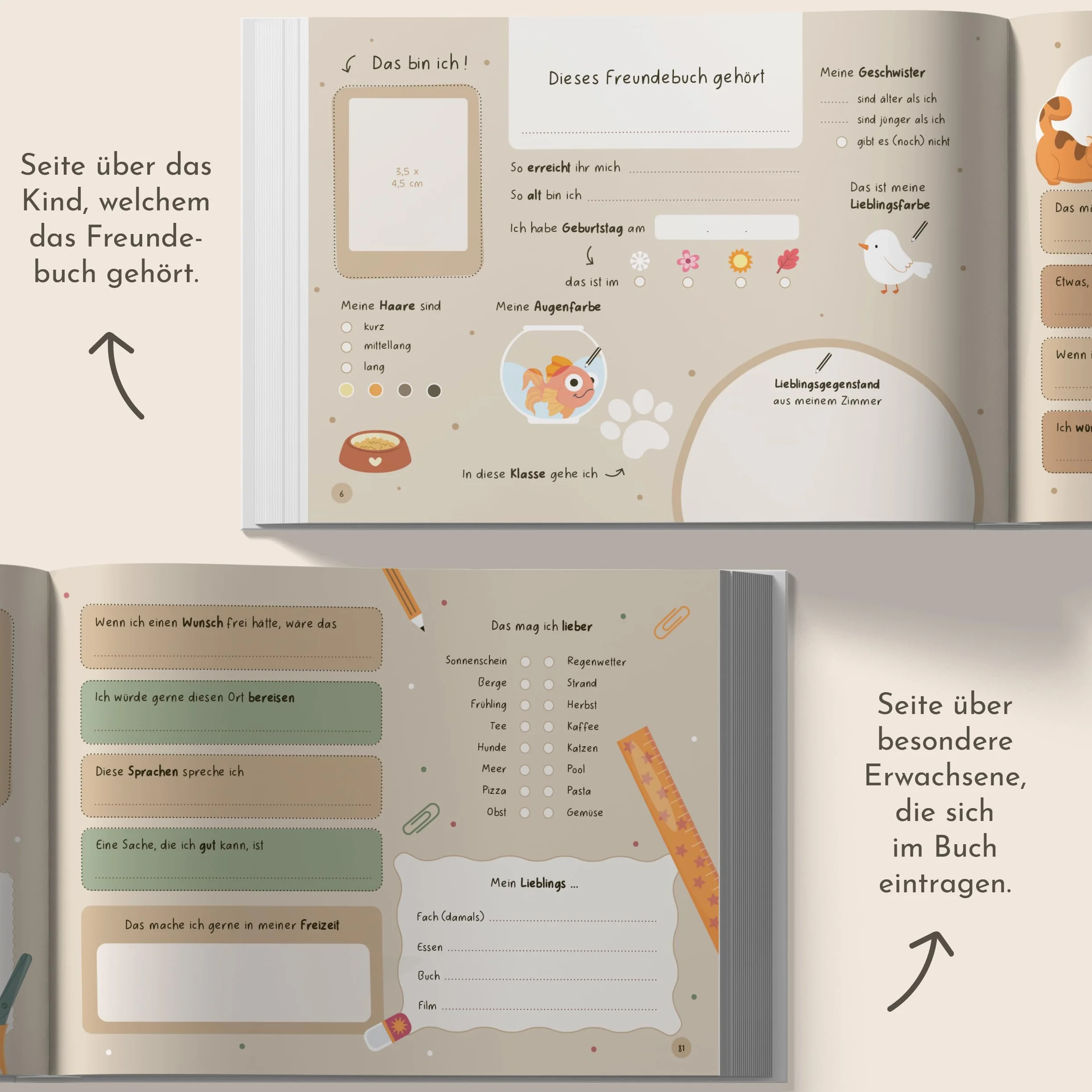Sophies Kartenwelt Il mio libro dell'amicizia – Libro degli amici scuola elementare – Idea regalo per l'inizio della scuola e ragazzi – Libro degli amici scuola ragazzi ragazze