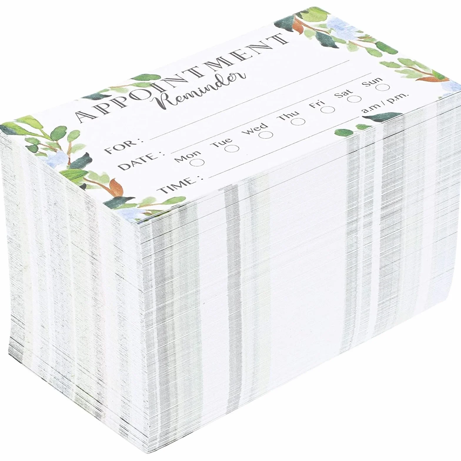 Paper Junkie Biglietti promemoria per appuntamenti 200 pezzi 8,9 x 5,1 cm fronte-retro fogliame verde