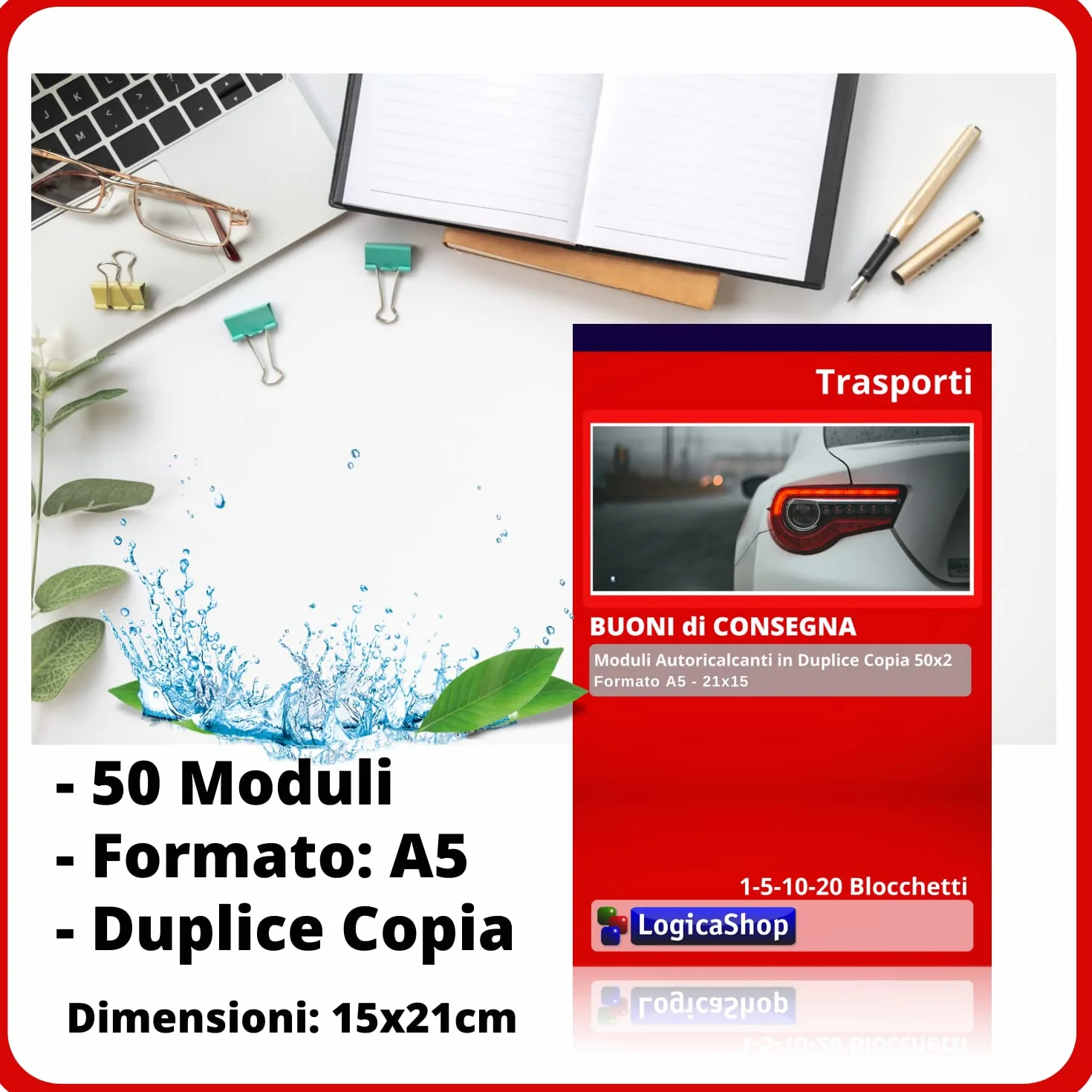 Buoni di Consegna in Duplice Copia Autoricalcante, Moduli 50x2, Formato A5, 22x15cm (5)