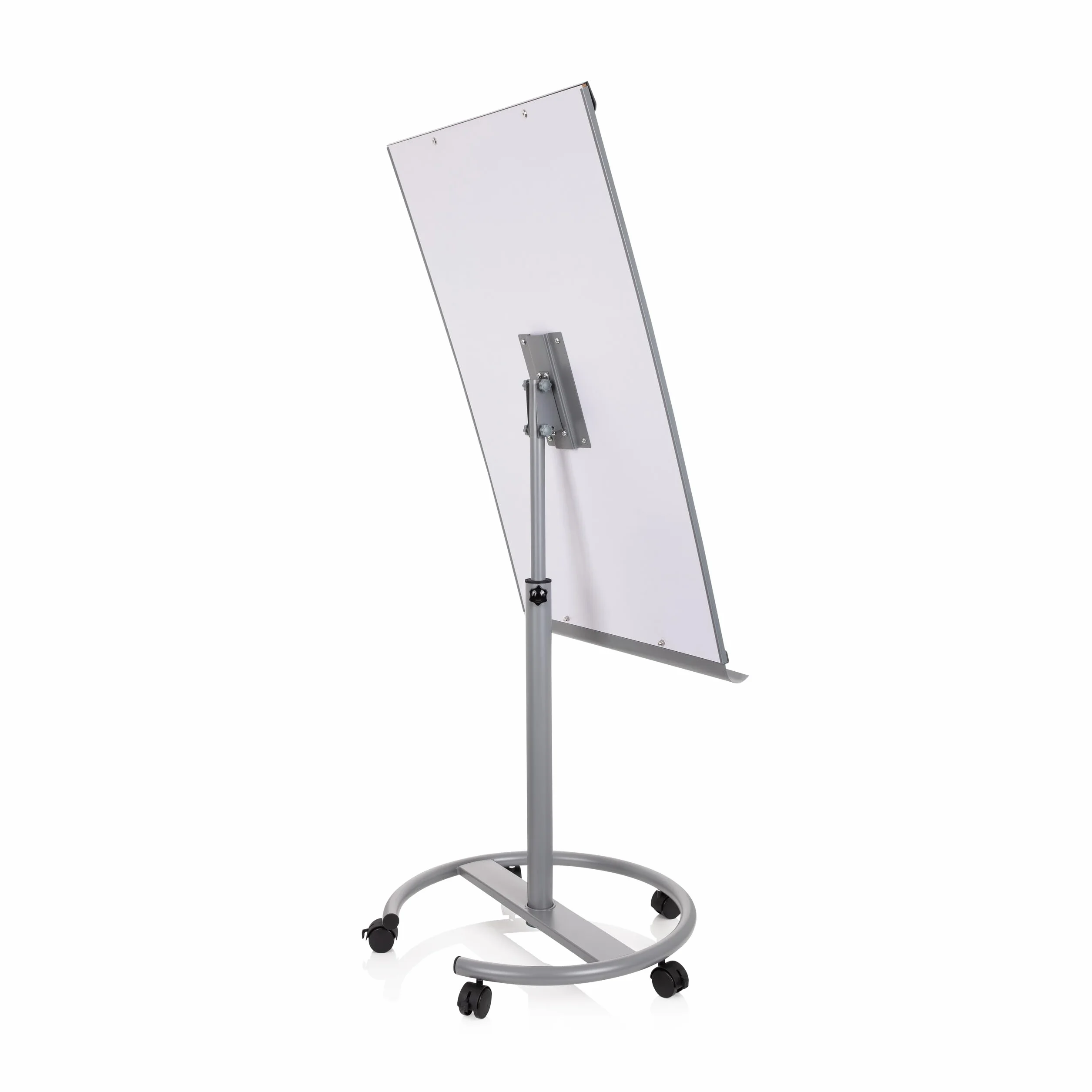 HJH Office 830023 - Lavagna mobile 2 in 1, con supporto, regolabile in altezza e inclinabile, 93,5 x 63 cm, colore: Argento