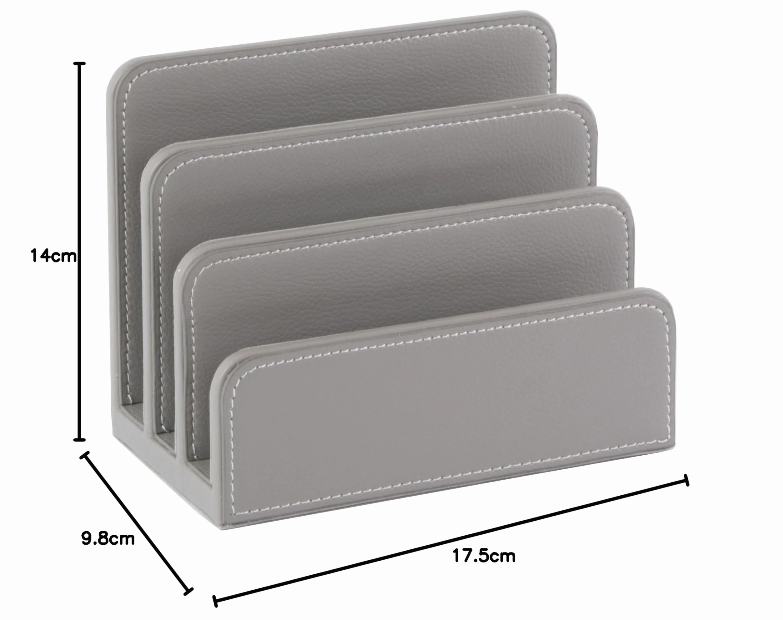 OSCO GRYPULH1 Faux Leather Letter Holder - Grey