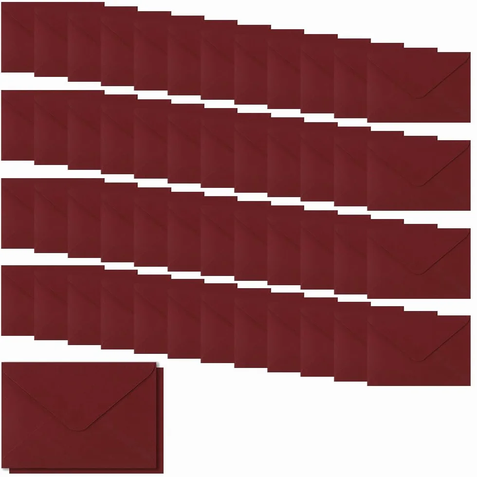 WYAN Buste B6 bordeaux 50 pezzi buste premium per piccoli oggetti regali biglietti auguri matrimoni affari inviti