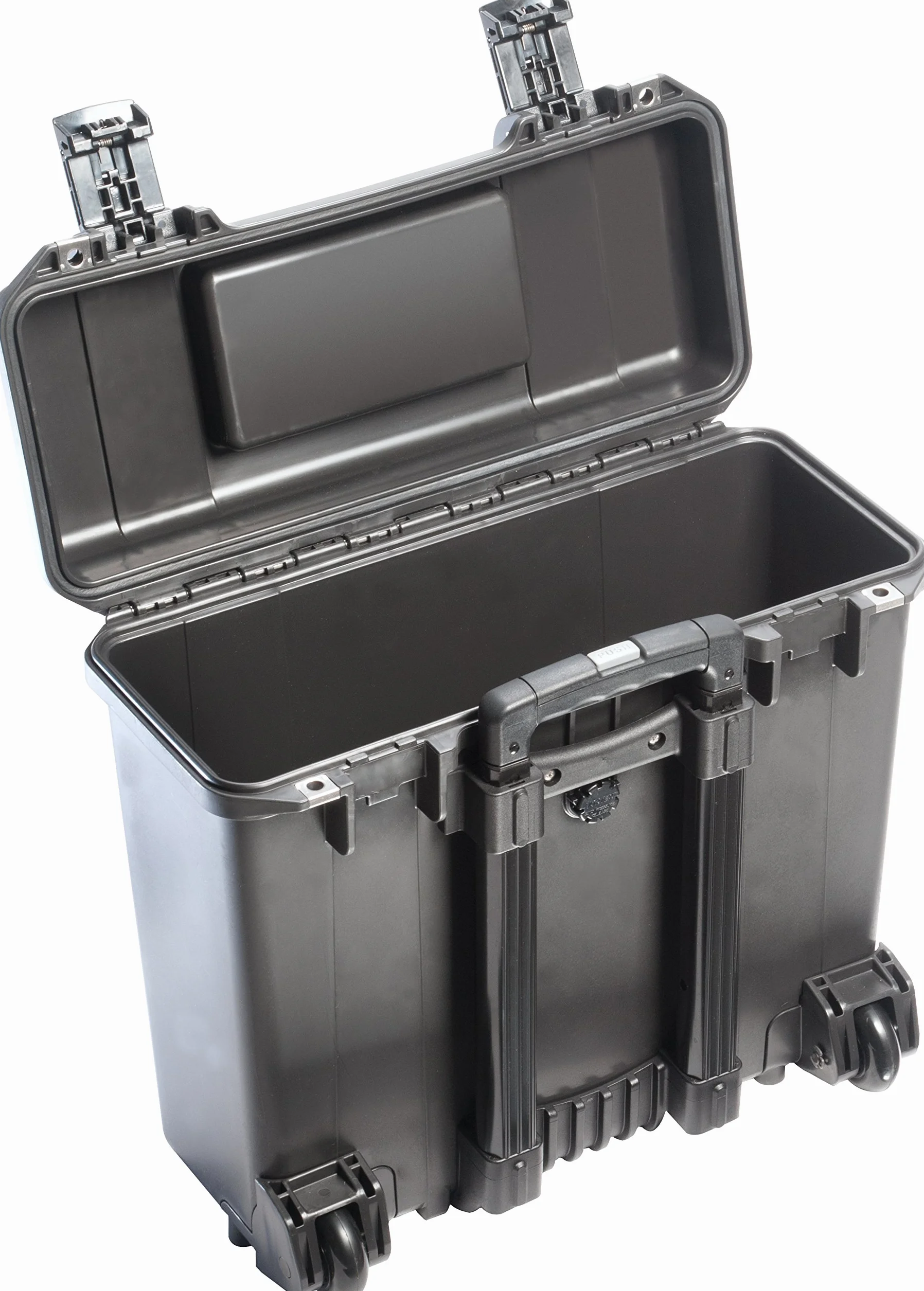 PELI Storm IM2435 Top Loader Case con ruote e manico telescopico, Impermeabile e a prova di polvere, Capacità di 29L, Prodotto in USA, Senza schiuma, Colore Nero
