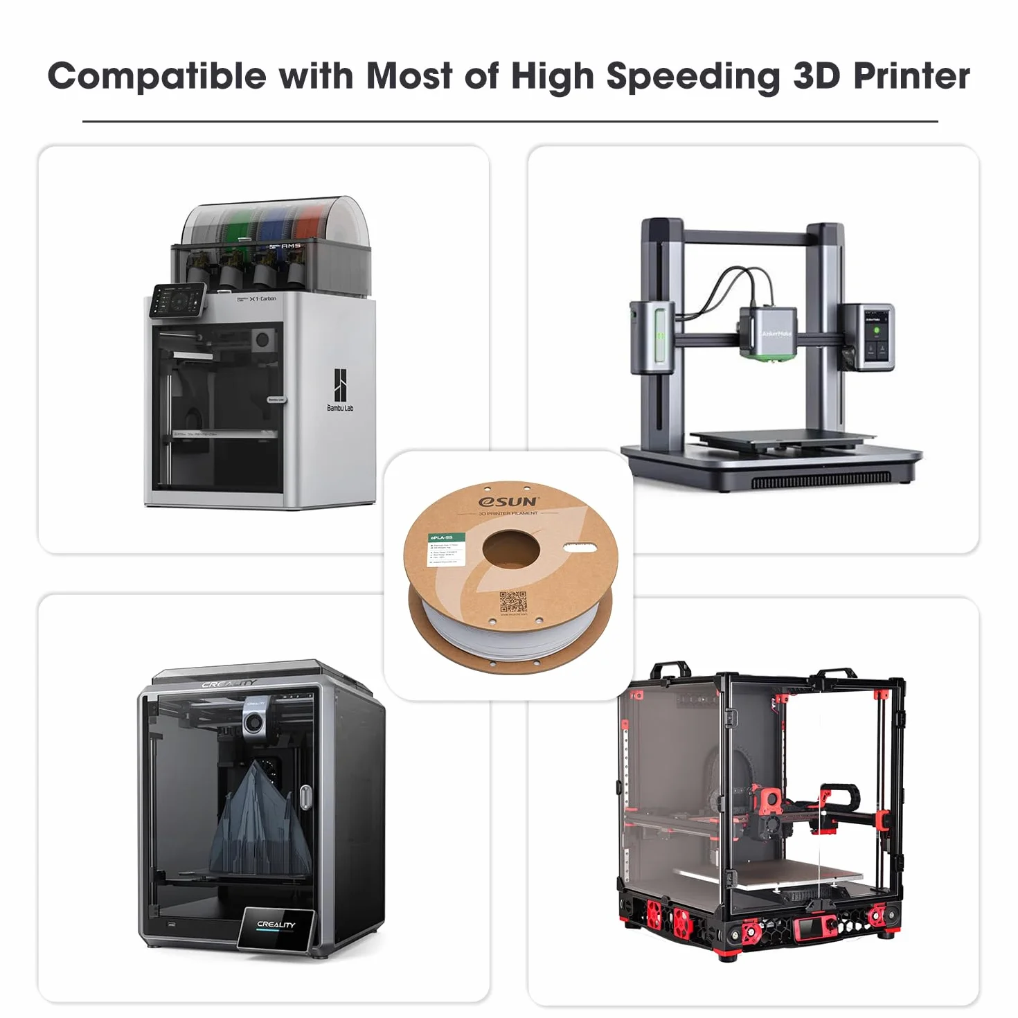 eSUN Filamento PLA 1,75 mm Basic PLA per Stampanti 3D Precisione Dimensionale +/- 0,05 mm Bobina 1 kg Bianco Freddo