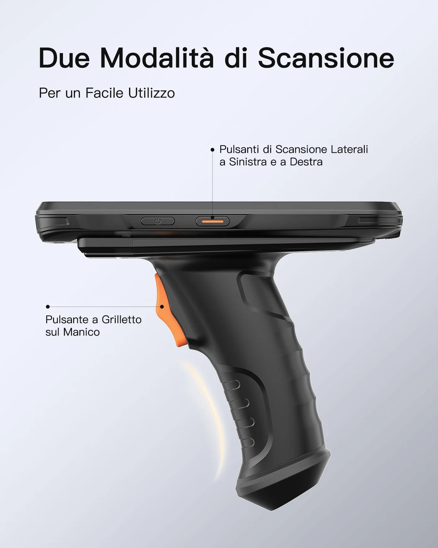 Inateck Android 12 Scanner di Codici a Barre PDA, Schermo Touch 6", Lettore 1D/2D con Impugnatura, Bluetooth, IP66 6500mAh, Wi-Fi 6 e 4G, per Commercio, Magazzino, Logistica, Sanità