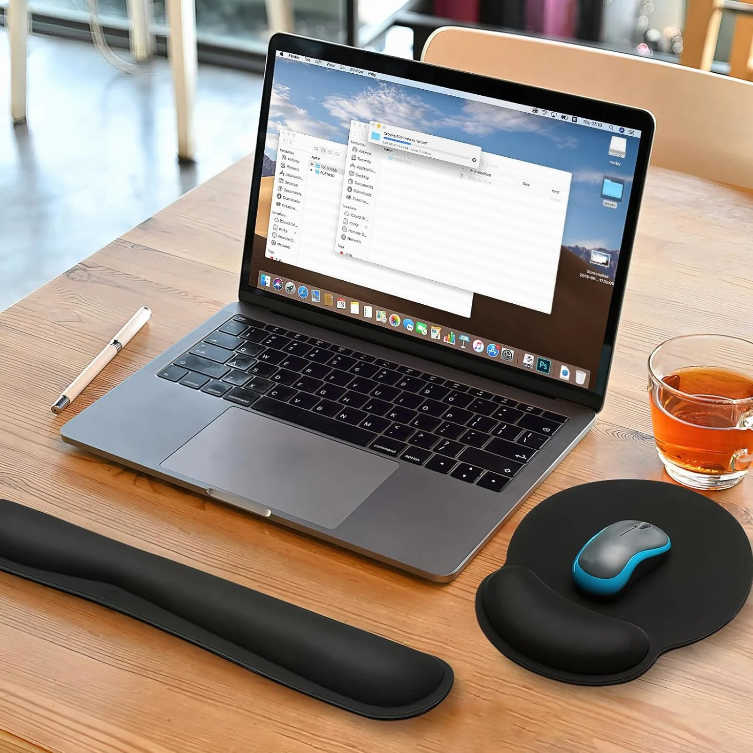 Set poggiapolsi ergonomici con cuscino in gel nero