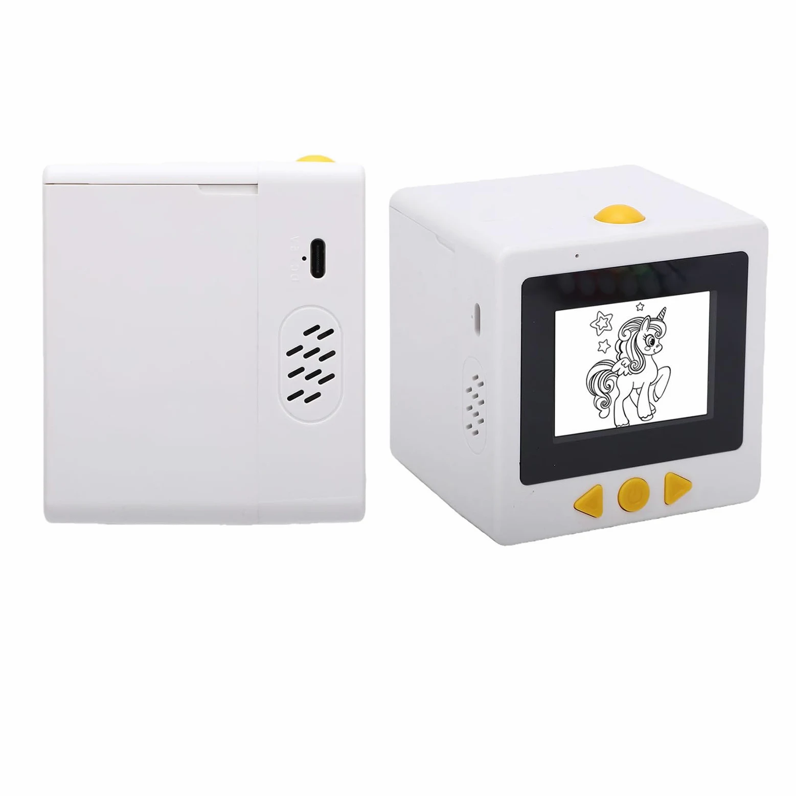 Fockety Etichettatrice Vocale Smart AI, Stampante Termica Tascabile Senza Inchiostro con Display e 2 Rotoli di Carta, Stampante per Mini Craft per Bambini e Regali Creativi