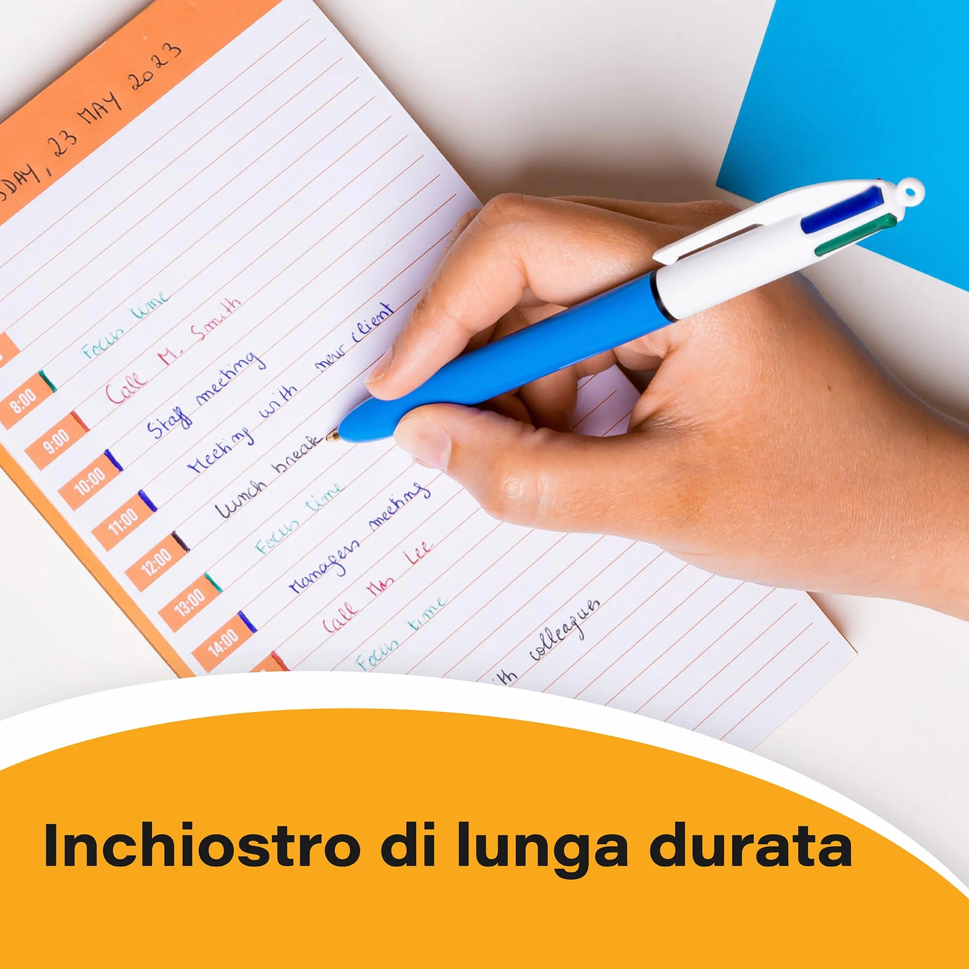 BIC 4Colori Fun, Penne a Sfera Multicolore a Scatto, Inchiostri Classici e Pastello, 3 Unità