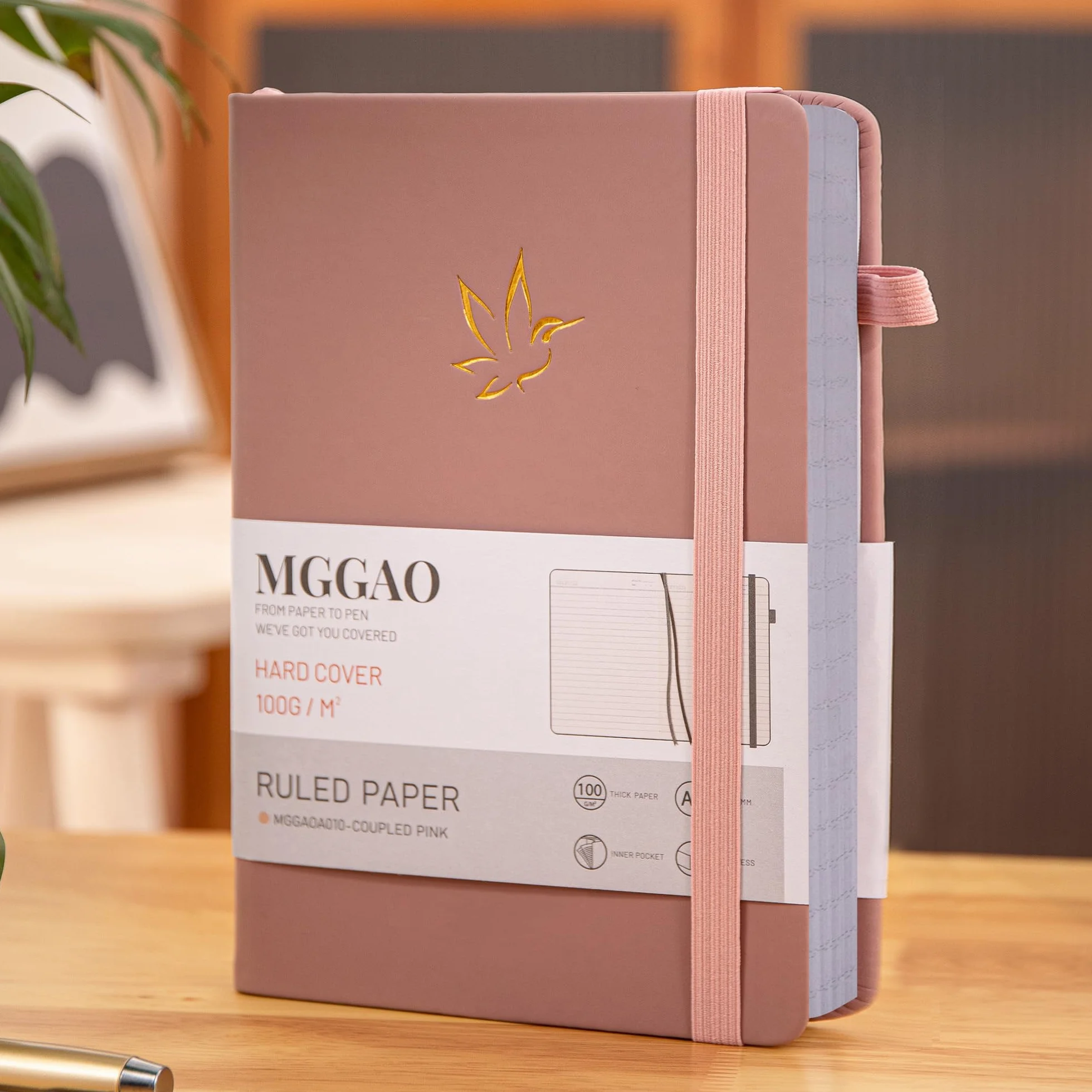 MGGAO Quaderno a Righe A5, 320 Pagine, Copertina Rigida, Carta 100 g/m²