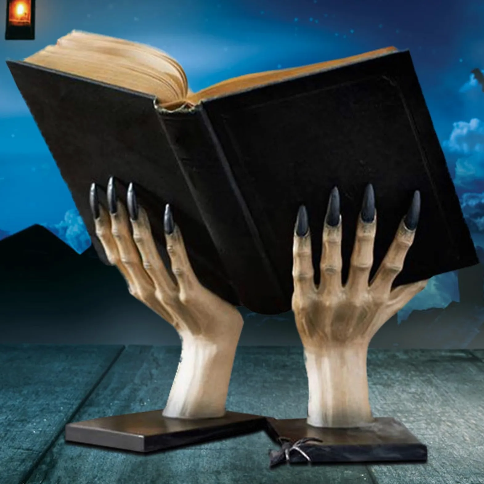 Reggilibri Originali Supporto Mani Di Gotiche In Resina Per Halloween | Fermalibri Di Halloween per Studenti Donne Uomini Comodino Biblioteca Scuola Soggiorno Camera da