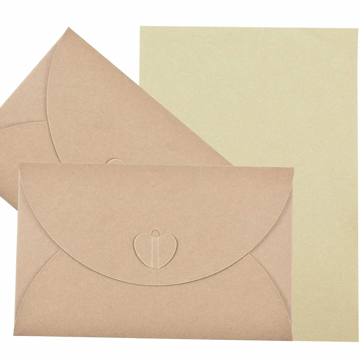 Hotipine Vintage Marrone Busta Regalo Kraft Carta 250Gsm 174 X 109 mm Forma di Cuore
