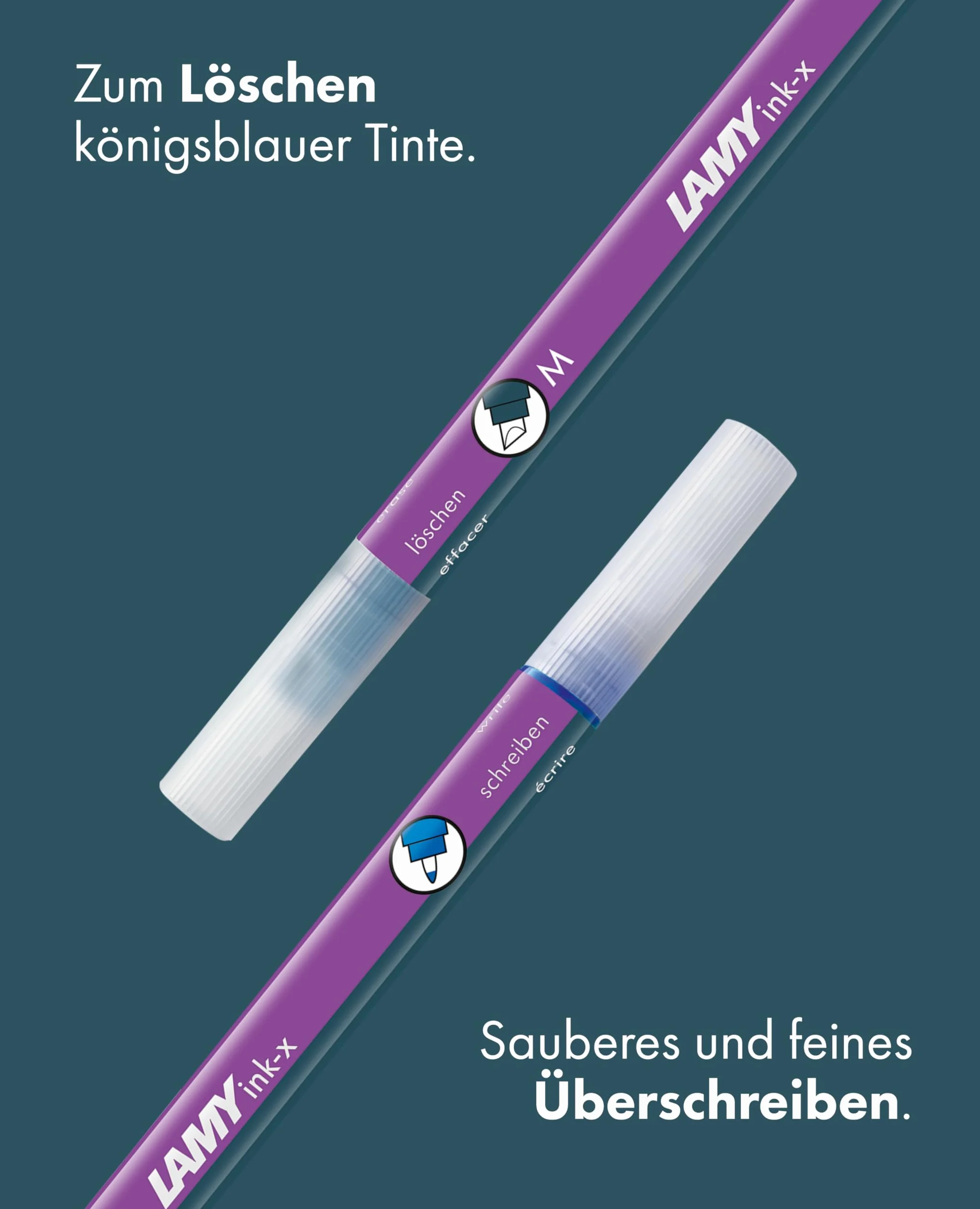 LAMY Zestaw 2 gumek do tuszu Velvet plastik z końcówką dociskową i korekcyjną średnią