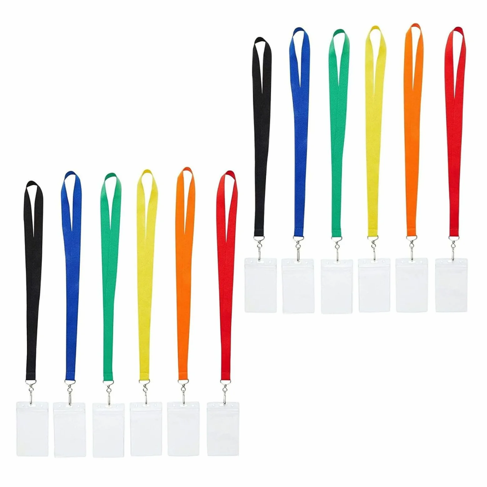 TEHAUX 2sets Portabadge Trasparente Con Cordino Da Colori Titolare Per Id e Badge Lanyard Pratico Per Lavoro Scuola e Eventi
