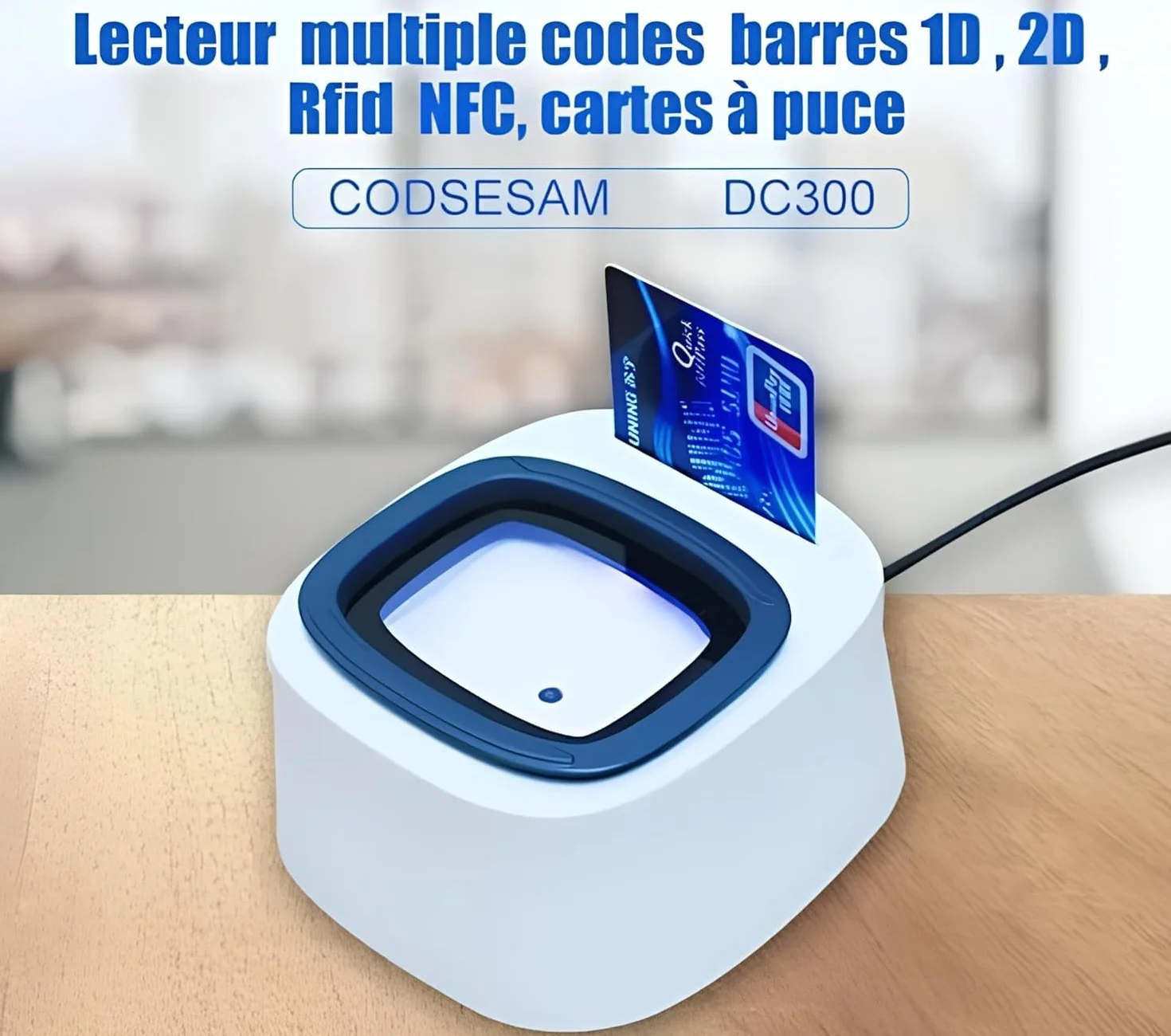 Lettore di schede Vitale DC300, 3 in 1: QR Code - NFC - Scheda singola - Plug and Play, nessun driver da installare