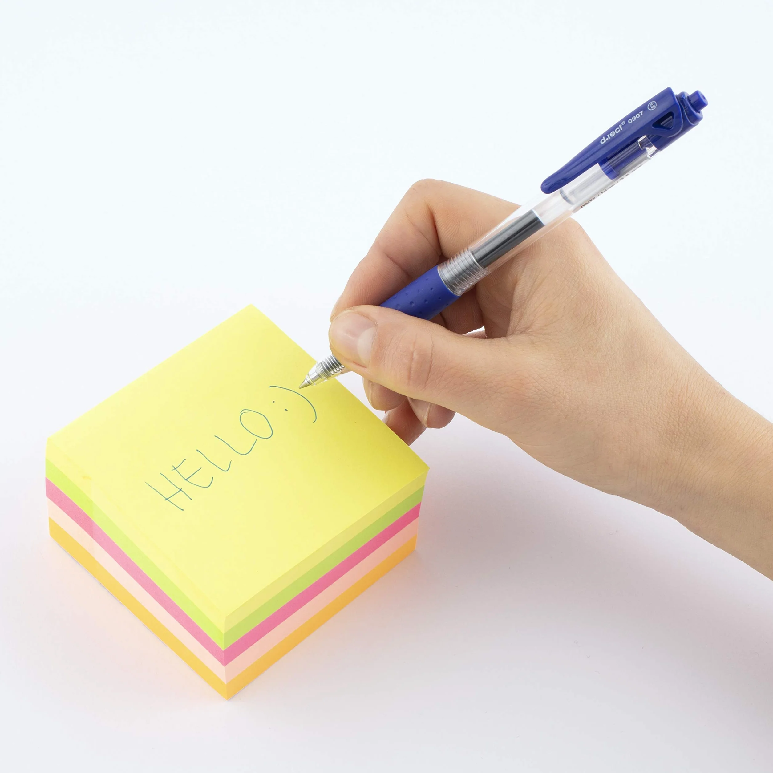 D.RECT 9261 Cubo 450 Foglietti Adesivi 75x75mm Colori Neon