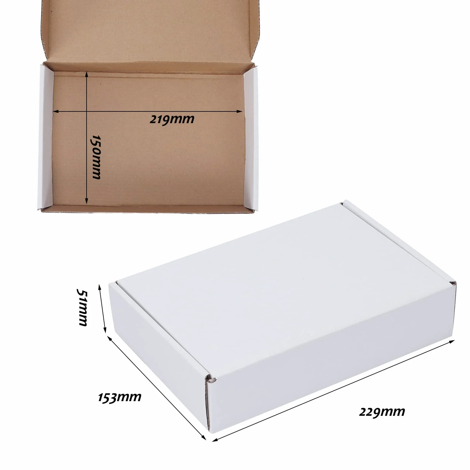 GIFTGARDEN Scatole di Cartone Imballaggio Piatte 25 Pezzi 229x153x51 MM A5 Scatole per spedizione o lo stoccaggio Bianca