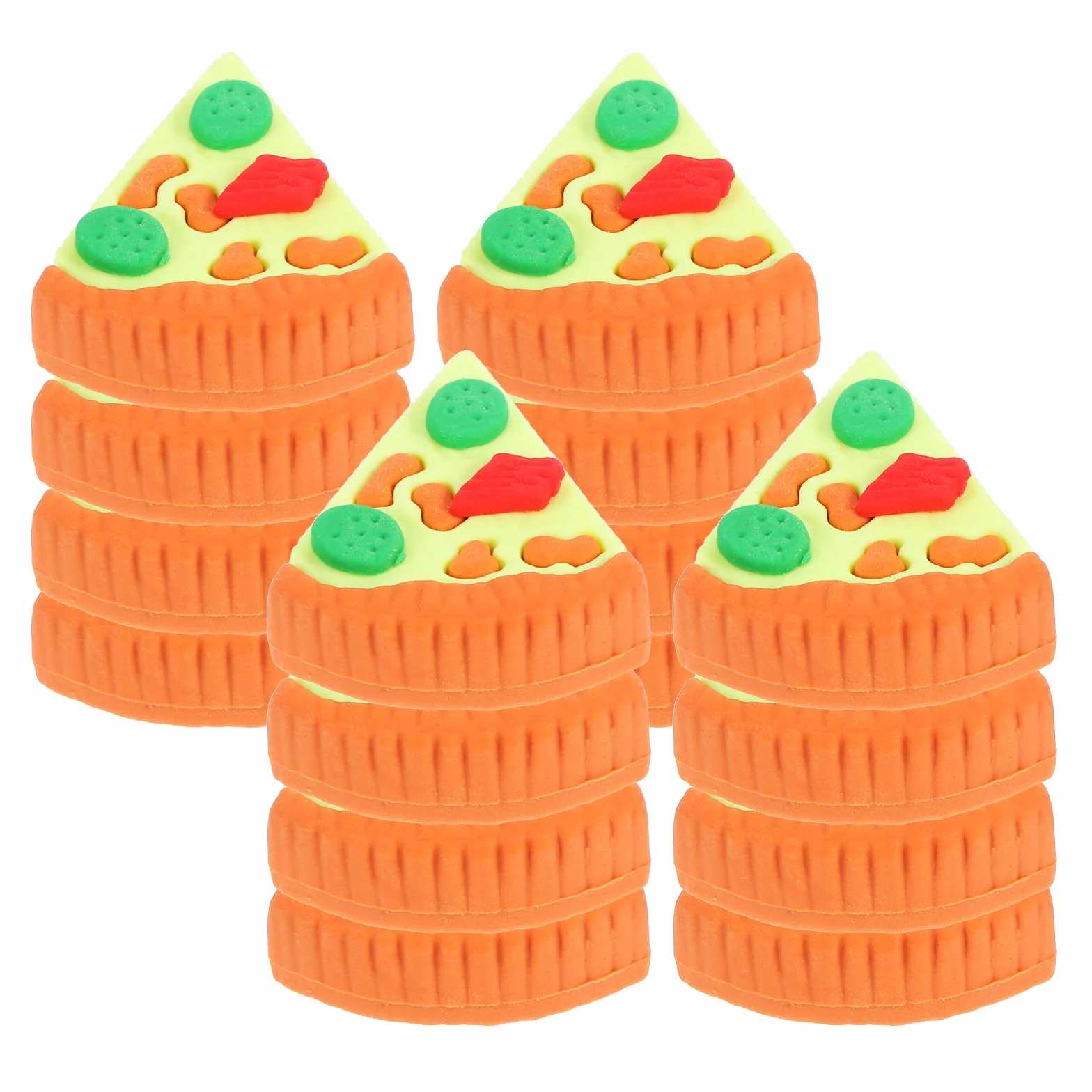 STOBAZA 30 Gomme a Forma di Pizza Triangolare in Tpr con Design Carino, come Gadget per Feste o Materiale Scolastico per Bambini
