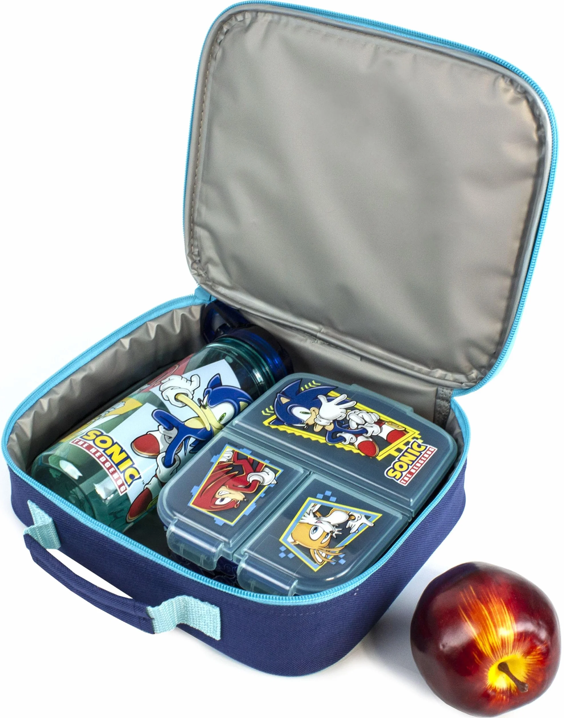 Sonic The Hedgehog sacco pranzo Set bambini (borsa, bottiglia d'acqua, snack) One Size