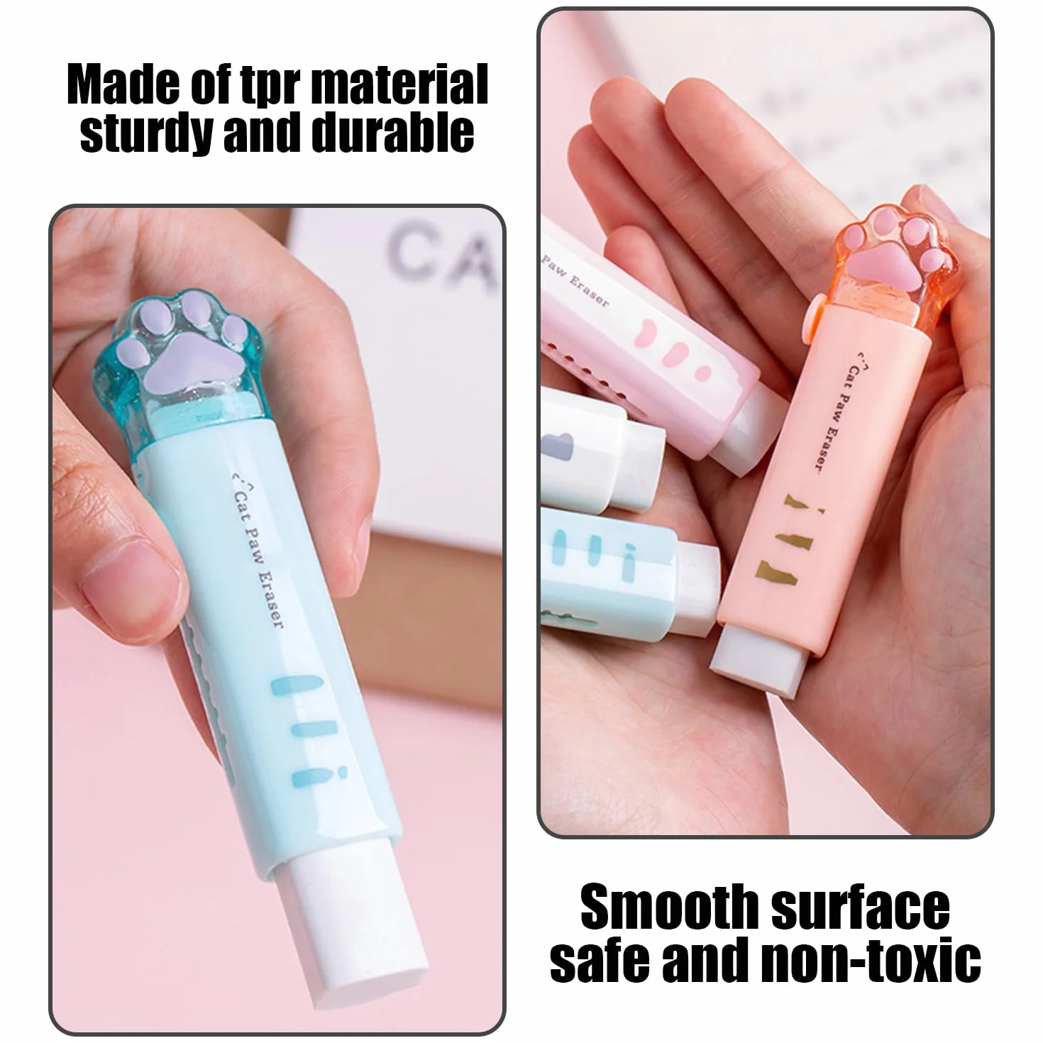 Gomme da Cancellare con Temperamatite Push-Pull, Retrattili, Non Scolorisce, per Ufficio e Scuola