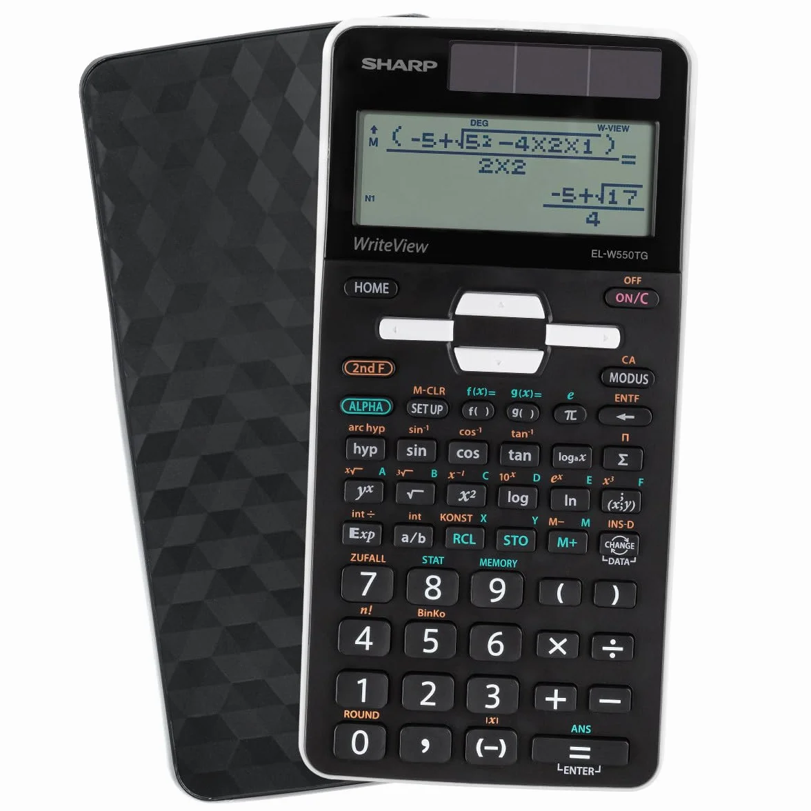 SHARP EL-W550TG Calcolatrice scolastica scientifica (D.A.L., Solare, WriteView) Nero