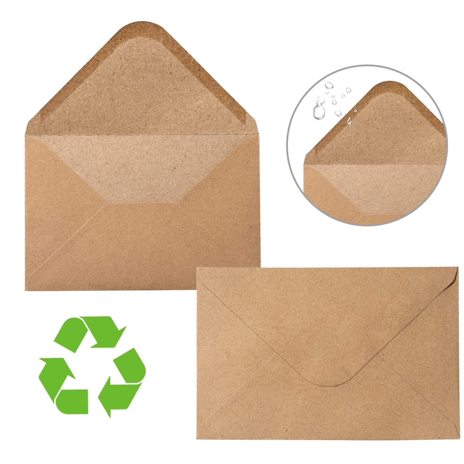Noa Home Deco buste Autosigillante C6-162 x 114 mm 100 pezzi carta kraft antica senza finestra