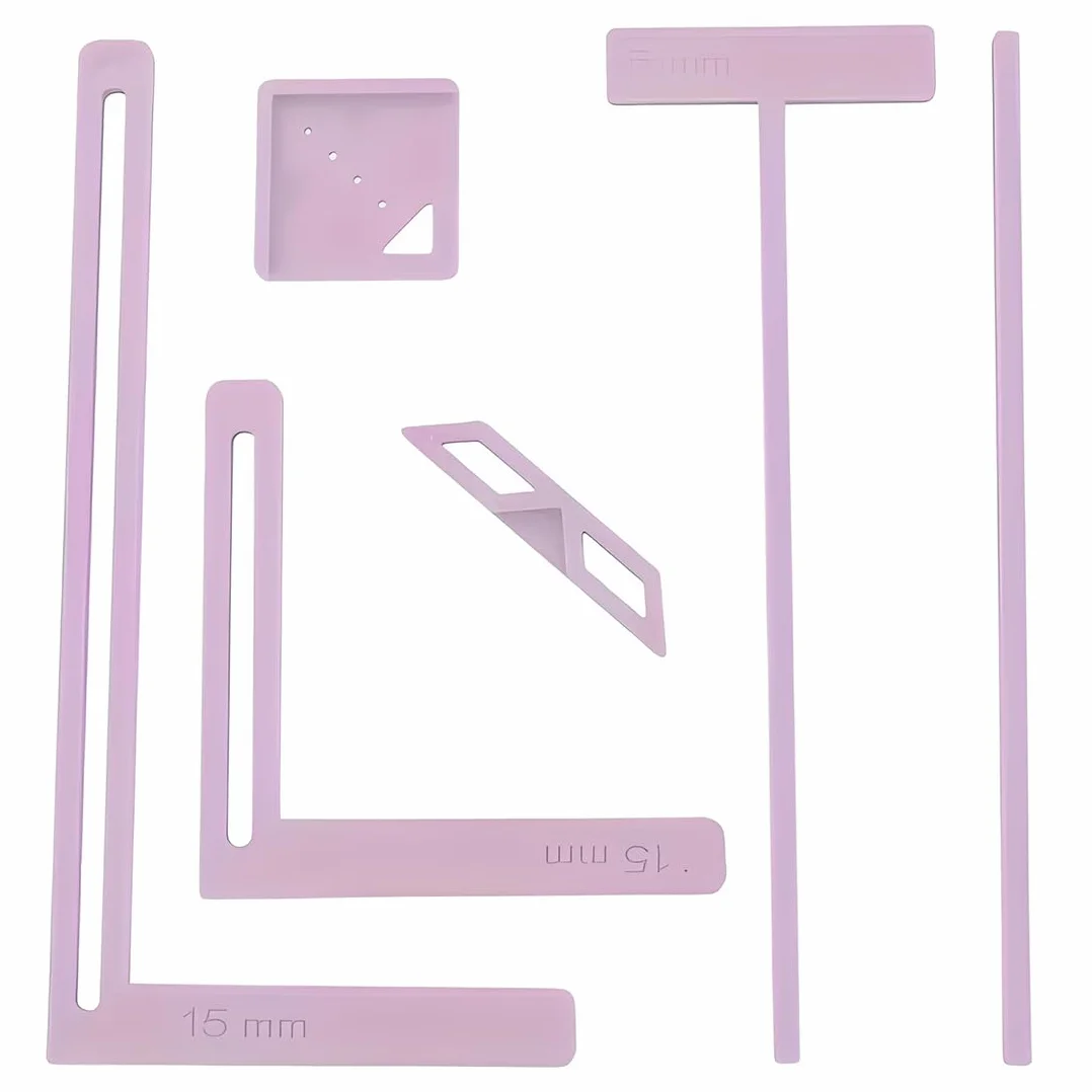 HAGNA Set 6 pezzi righelli e sagome multifunzione per legatoria, scrapbooking, diari fai-da-te