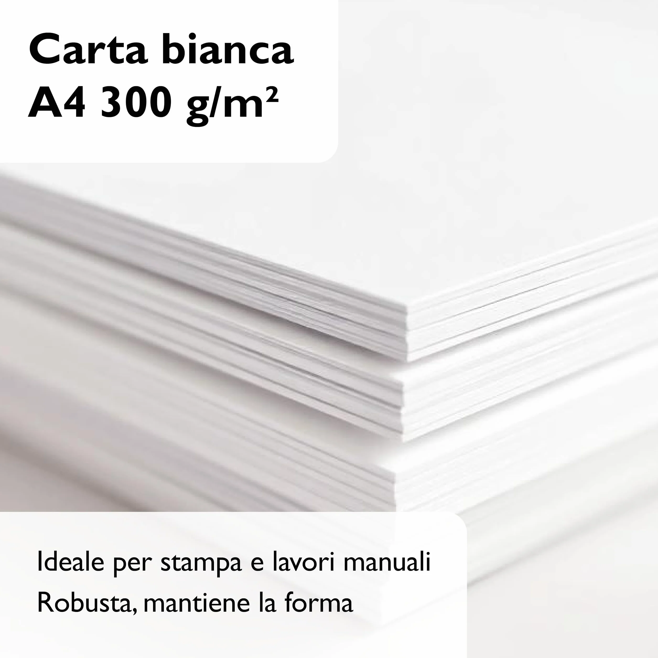 Carta A4 300g/mq Bianco 50 fogli 21x29,7 cm per Stampe Professionali