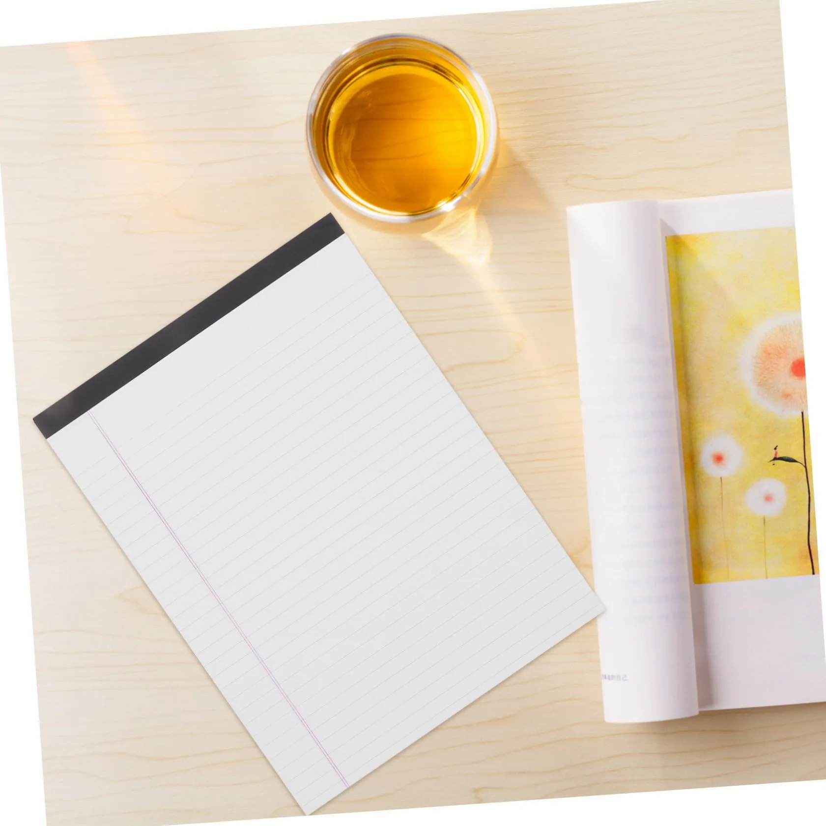 Blocchi Note Legali Righe Larghe A4 Bianche 4 Pezzi | Carta a Strappo, Stampa su Lato, per Scrittura a Scuola, Formato Portatile