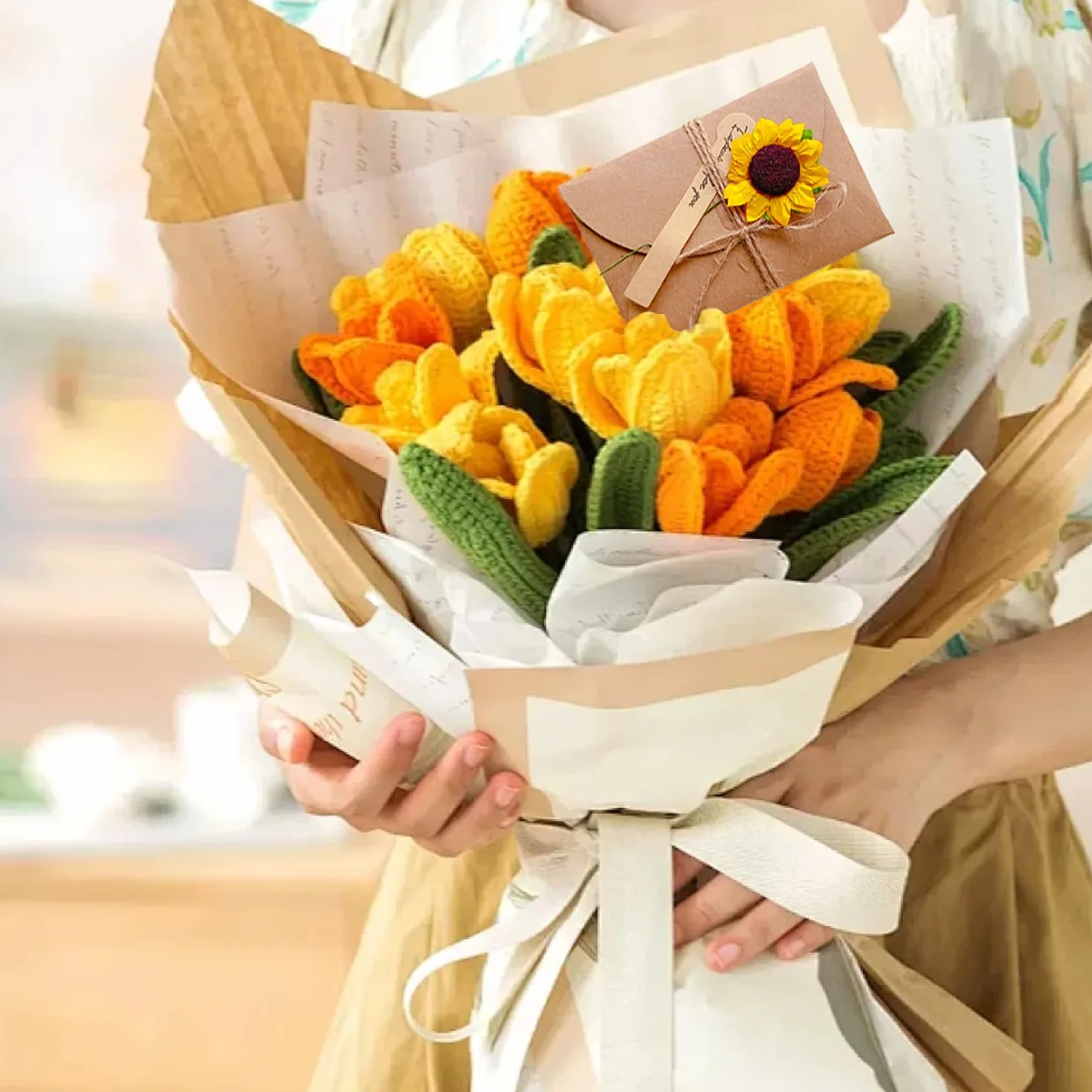 Kraft Papier Retro Grußkarten mit Umschlägen, 8 Stück, Trockenblumen, für Hochzeit Geburtstag Weihnachten