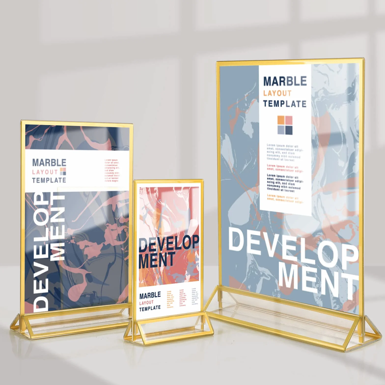 efuturetime 6PCS Porta Menu da Tavolo A5 in Acrilico, Espositore Plexiglass Verticale, Cornici Doppia Faccia per Menu, Foto, Matrimonio, Pubblicità, Ricevimento