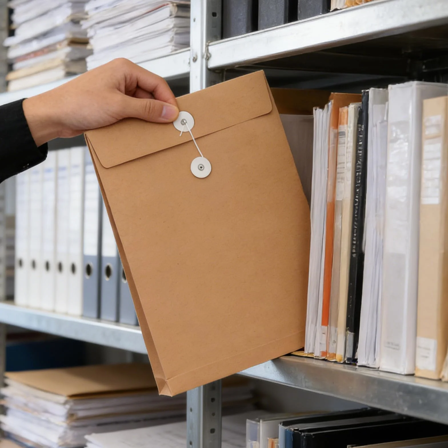 Buste grandi in carta kraft 23,9 x 33,5 cm espandibili con soffietto e filo per documenti