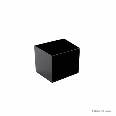 Coppetta Cube in PS Nero 60 ml 47×47 mm 30 pz - Adatto per Finger Food e Aperitivi