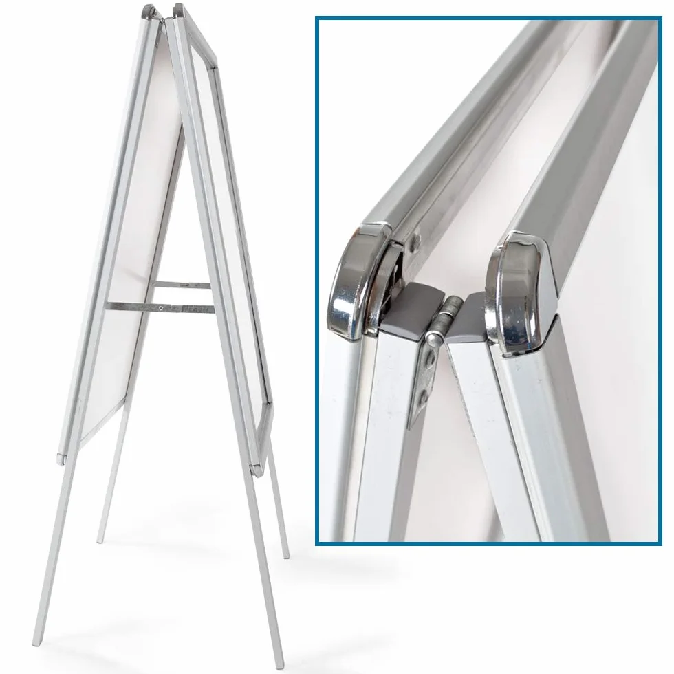 tectake® Cavalletto Espositore Pubblicitario A1, In Alluminio, per Interno ed Esterno, Portacartelloni Bifacciale, Adatto per Poster DIN A1, 2 Fogli Protettivi Contro Sporco e Intemperie, 64x65x118 cm