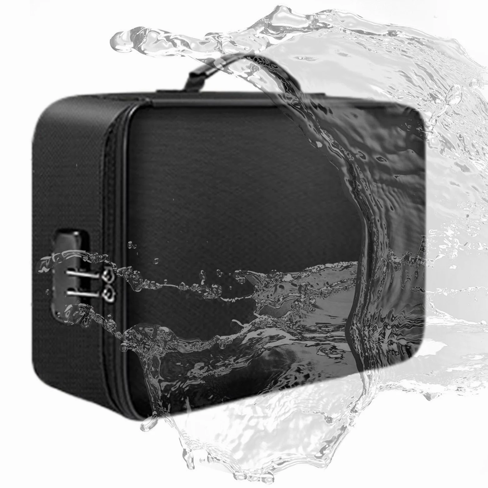 Cassetta Ignifuga Portadocumenti Tasche Portatili Resistenti All'Acqua | Borsa portacarte a serratura Scatola organizer portatile In Caso di Morte con tasche per documenti