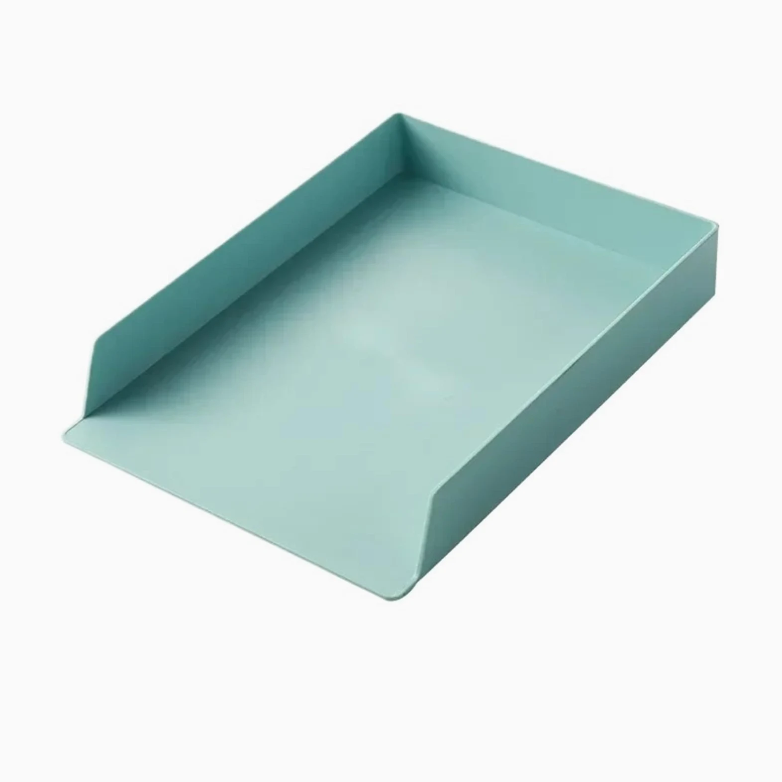 Vassoio Per Lettere Scatola Portaoggetti Da Scrivania Impilabile | Organizzatore di file di carta A4 di grande capacità, supporto multifunzionale for scrivania da ufficio(Green-1pcs)