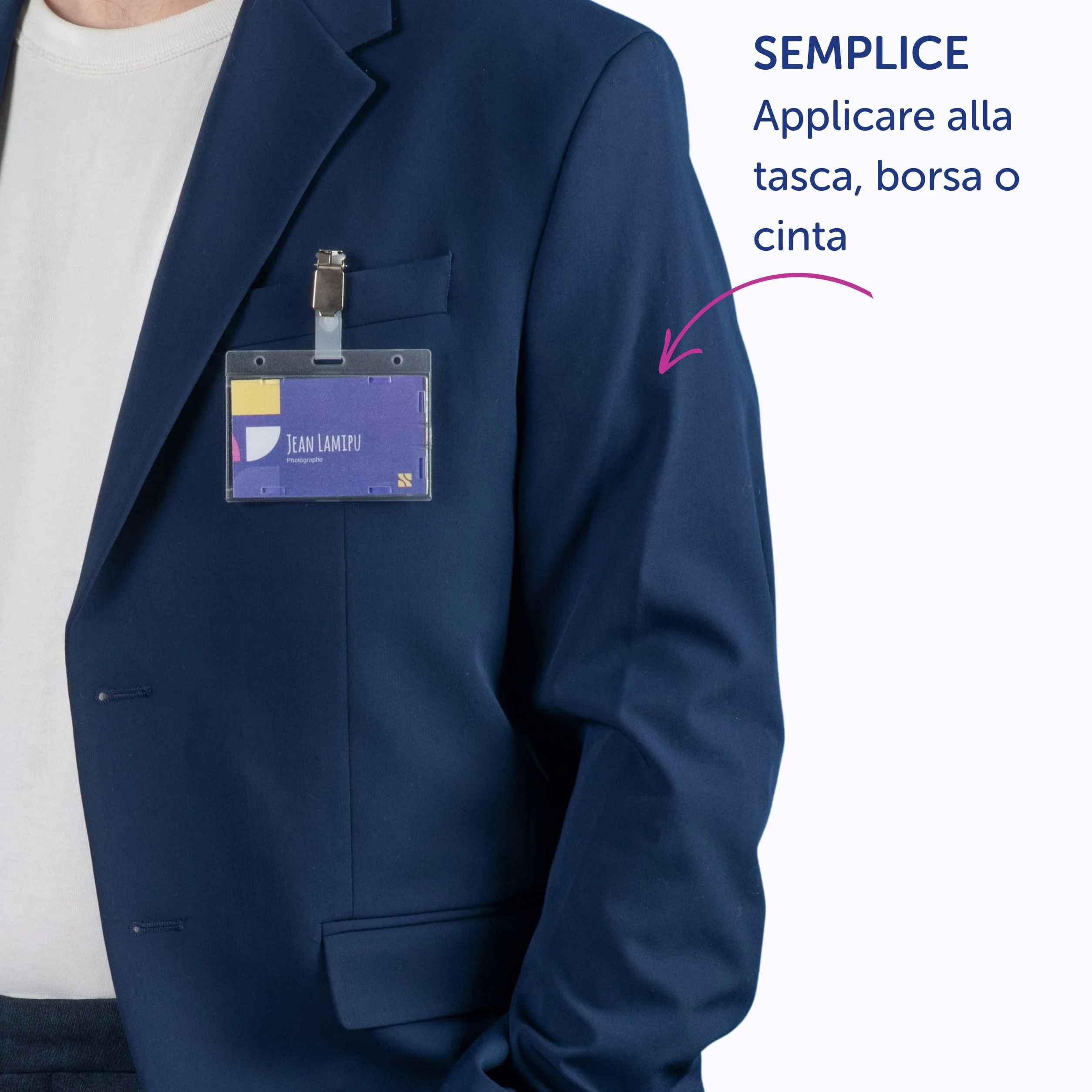 Avery Italia 4826 Porta Badge di Sicurezza per Eventi Rigidi con Clip 54x85mm, 25 Pezzi-Adatti per Eventi, Accessi e Identificazione del Personale