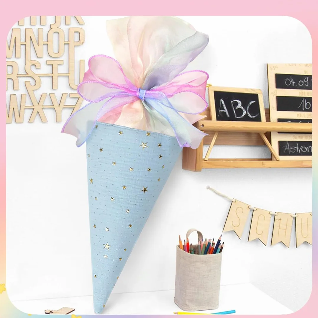 EIHI 2 Pezzi Coni portaconfetti, Coni per Confetti, Sacchetto Regalo per Scuola (Blu + Verde)