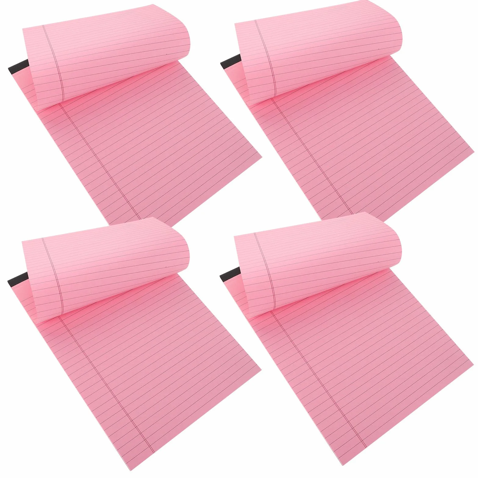 OSALADI Blocco Note A4 Rosa Strappabile 4 Pezzi, Quaderno Orizzontale a Righe Divisori, Carta Adesiva per Lavoro, Studio e Organizzazione Ufficio